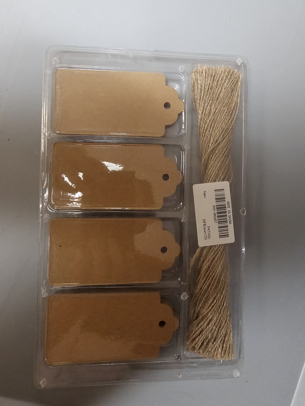 120-Piece Brown Kraft Paper Gift Tags with Jute Twine - DIY Craft Labels